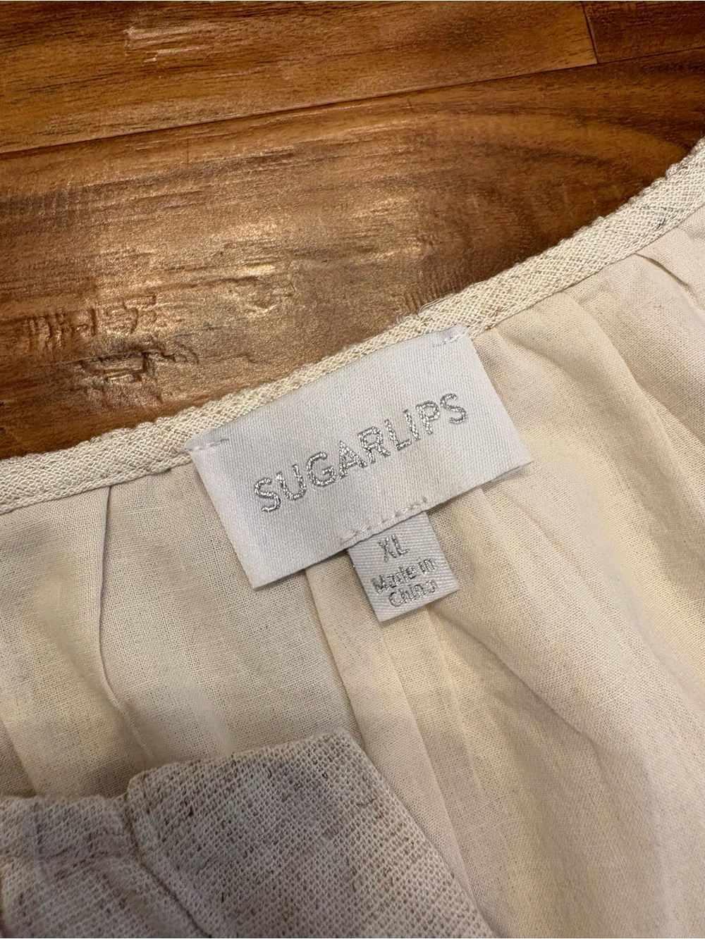 Sugar Lips XL Cream Linen Blend Tiered Maxi Dress Cottagecore Coastal Boho - Picture 6 of 6